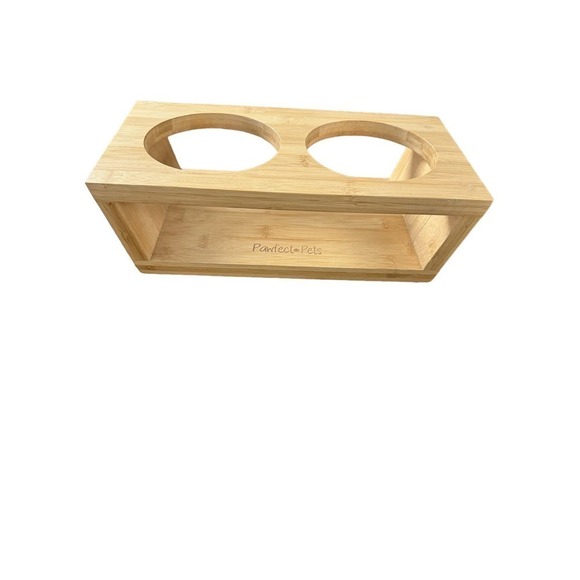 Pawfect Paws Dog or Cat Bowl Holder Riser Wooden 5" Diameter - Picture 1 of 5